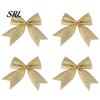 Champagne Party Supplies 4Pcs Glitter Christmas Bow, Sparkling Ribbon Hanging Ornament for Decorative Bows Wreaths Tree Front Door Wreath, Festive