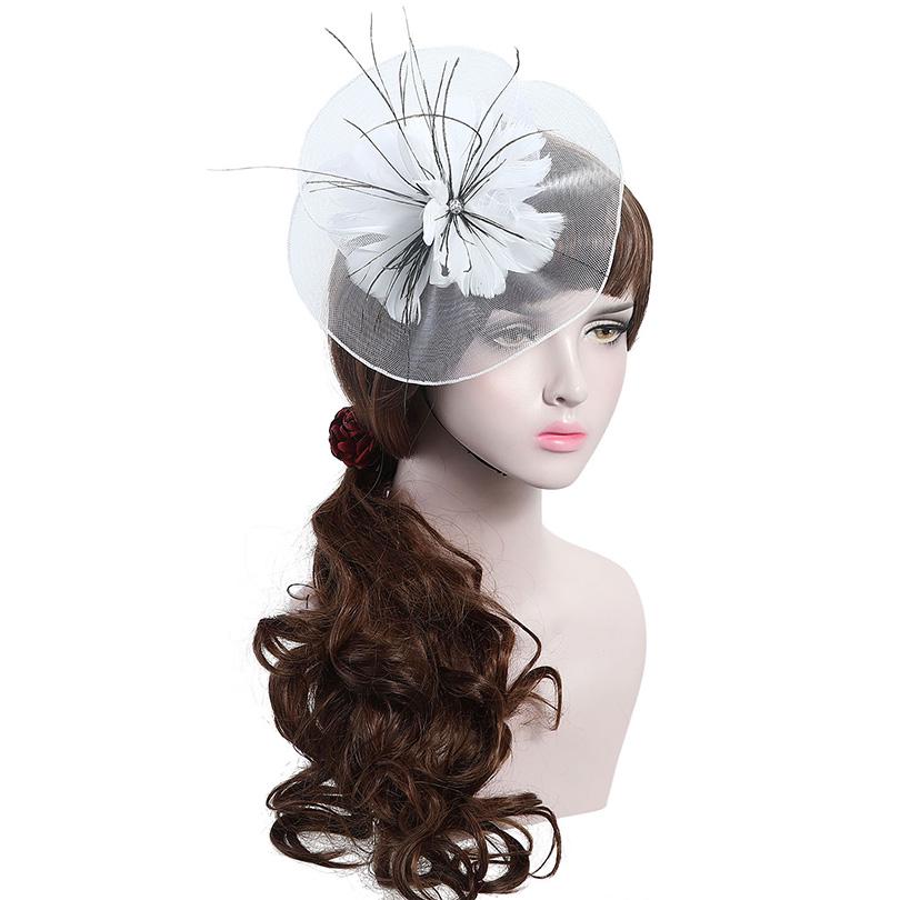 Mesh Feather Headwear Hair Clip 
