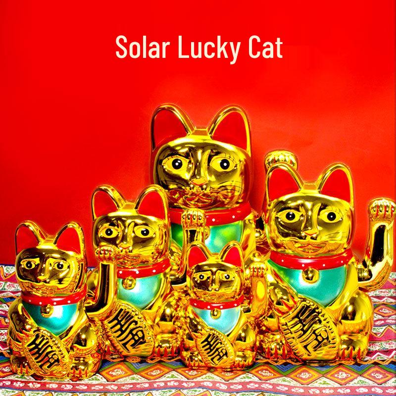 Mittlere Goldene Glückskatze Ornament: Winkende Hand Winkende Katze für Glück und Wohlstand