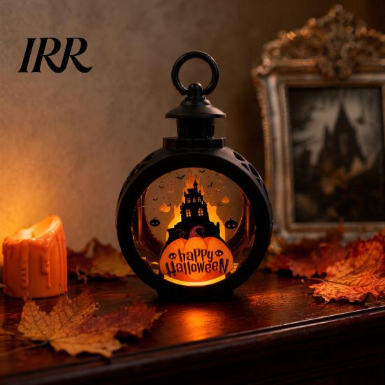 Halloween Party Table Centerpiece Retro Pumpkin Lantern, LED Electronic Candle Light, Vintage Safe Flameless Decor Handheld Decorative Lamp