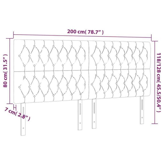 VidaXL Tête de Lit à LED Meuble de Chambre à Coucher Accessoire de Lit Double Tête de Cadre de Lit Intérieur Rose 3122831