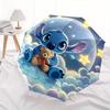 Stitch, Cloudscape Automatic Opening and Closing Umbrella  8 Ribs Windproof Portable Folding Umbrella, Suitable for Casual and Business Outings,for