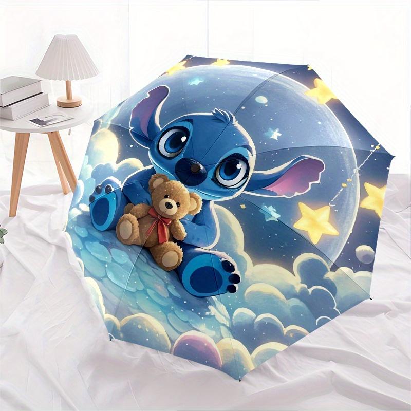 Stitch, Cloudscape Automatic Opening and Closing Umbrella  8 Ribs Windproof Portable Folding Umbrella, Suitable for Casual and Business Outings,for