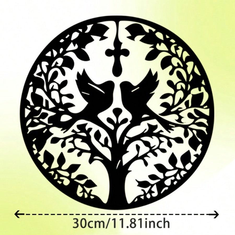 Christian Couple Metal Wall Art Black White Tree of Life Birds Indoor Outdoor Decor