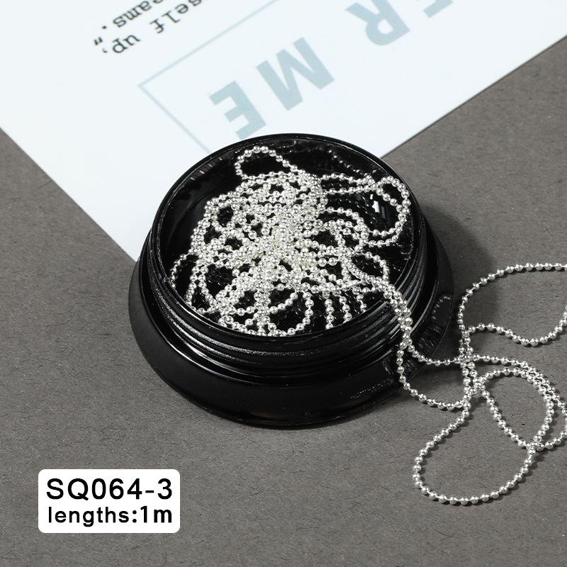 100Cm Mini Nail Steel Ball Chain Silver Gold Metal Manicure Accessories 3D Nail Art Decorations Nail Art Chains