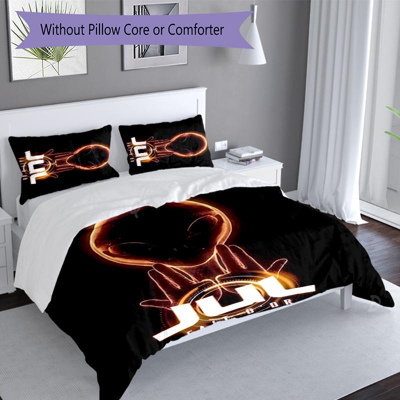 3pcs Jul  rapper pattern bedding set duvet cover set includes duvet cover &pillowcases, perfect all season bedroom decoration & gift