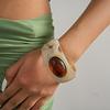 Bohemian Acrylic Bangle Smudging Retro Hand Ring Creative Irregular Wide Bracelet  Girls