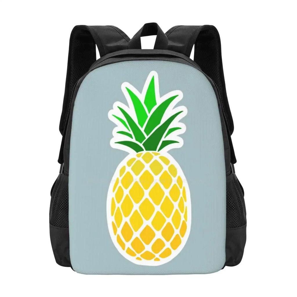 Pristine School Bag Big Capacity Backpack Laptop Pineapple Fruit Simple Yellow Green Classic