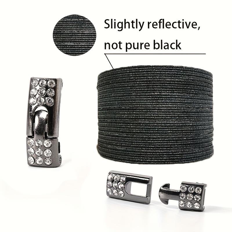 1pair Free-Tie Shoelaces with Rhinestone Buckles, Fashion Elastic Lazy Shoelaces for Sneakers Canvas Shoes Skate Shoes, Women & Men