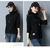 Women's High Neck Fleece-Lined Loose Long Sleeve T-shirt - 2024 Trendy Autumn/Winter Korean Style