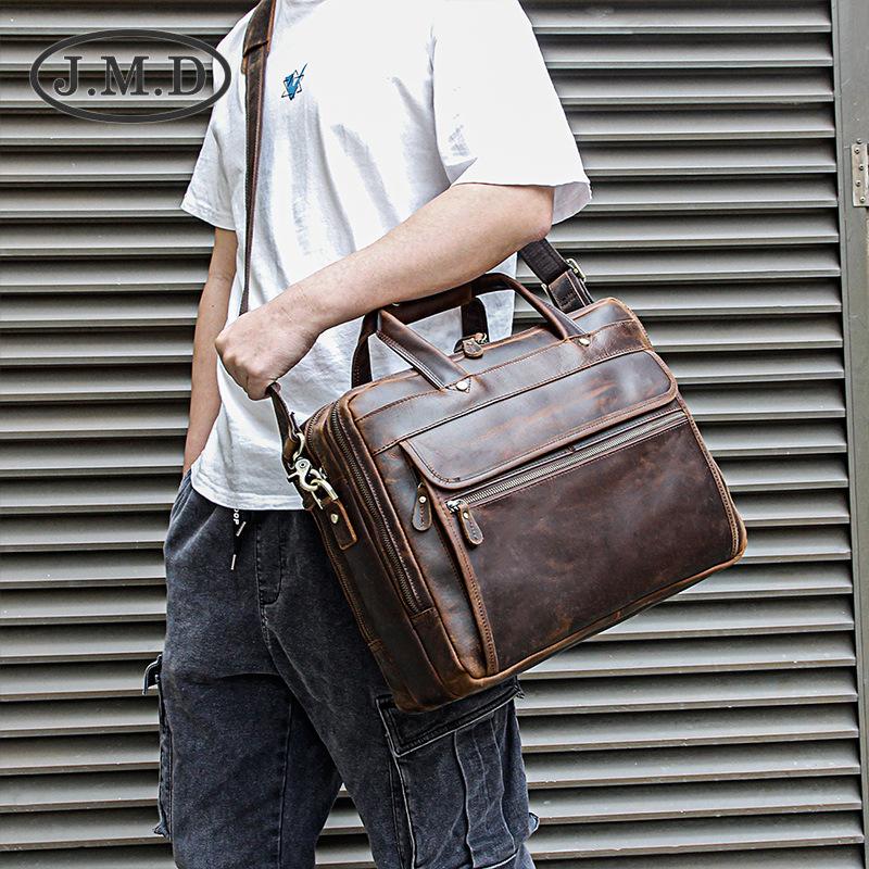 Negocios Genuino Cuero Hombre Bolso Bolsa de Viaje Messenger Bolsos  Computadora Piel de Vaca comprar a buen precio — entrega gratuita, reseñas  reales con fotos — Joom