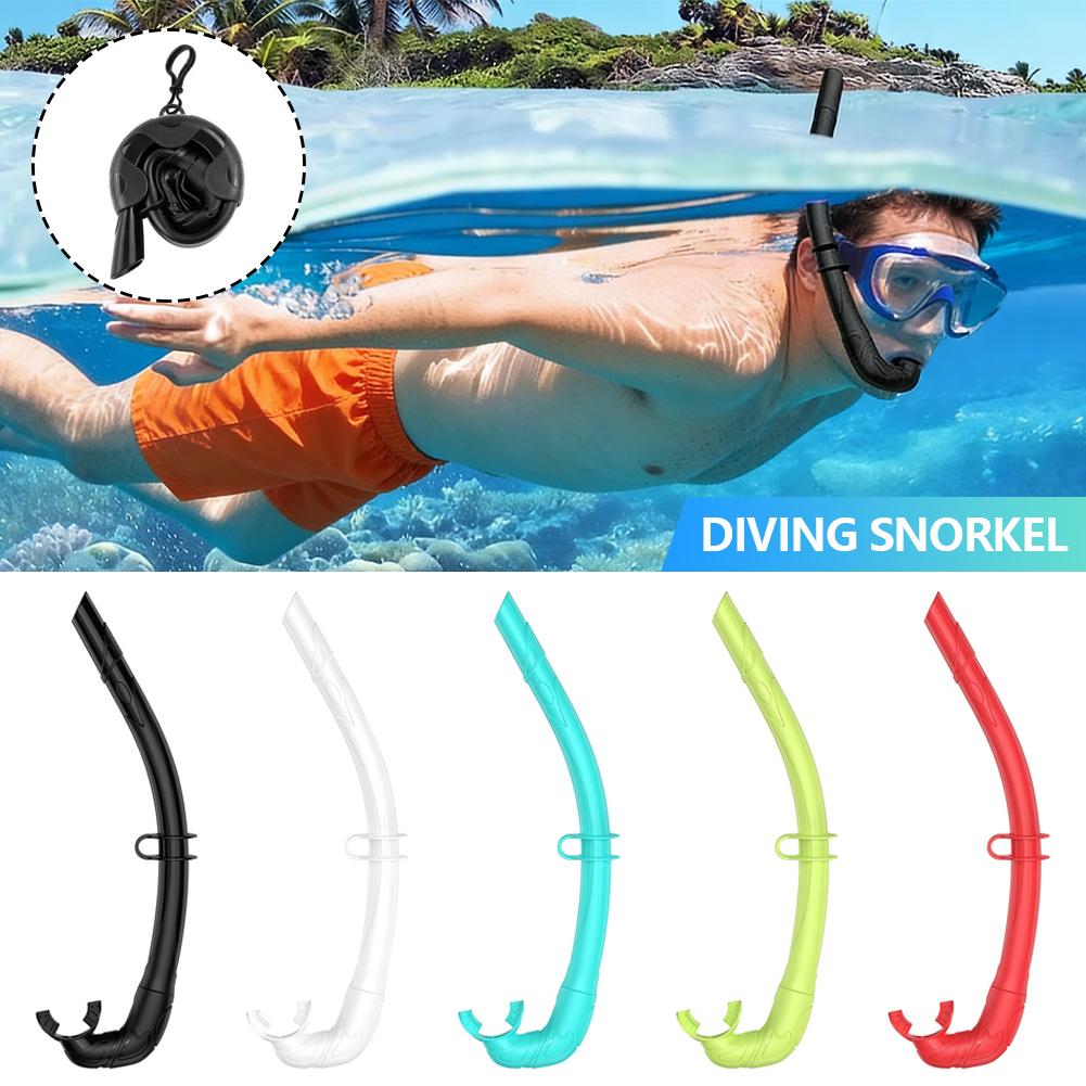 Tuba Pliable en Silicone Souple pour la Plongée Portable Facile à Respirer Tuba Humide avec Étui de Rangement pour l'Apnée la Pêche à la Lance la Natation