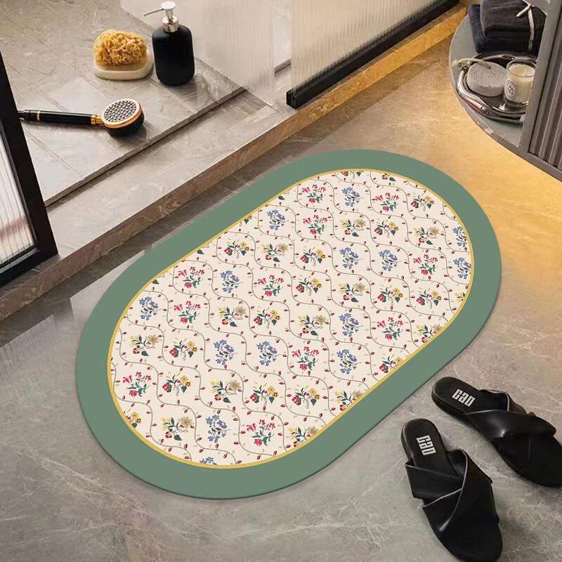 Kieselgur Badezimmer Badezimmerbodenmatte, schnelltrocknende rutschfeste Türmatte an der Tür, Fußmatte Toilette schnelltrocknender Teppich