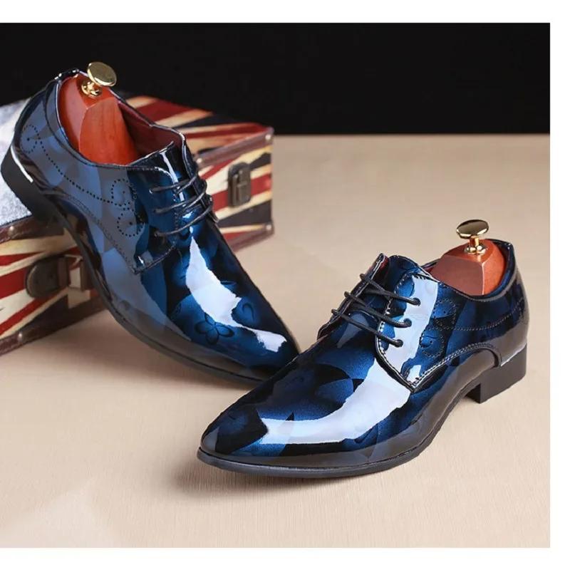 Fashion Men Leather Shoes Printed Personalized Durable Anti Slip Fashion Men Business Casual Leather Shoes Summer Spike Gentleman Shoes
