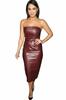 Soft Lambskin Stylish Slim Fit Fashion Trendy New Women's Burgundy Leather Dress