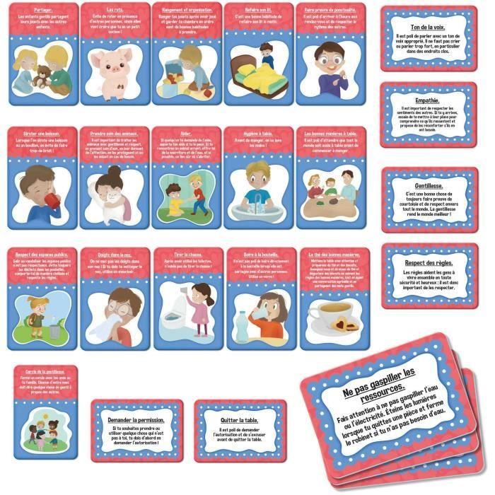 Jeu de cartes des bonnes manières - jeu éducatif - life skills - cartes illustrées