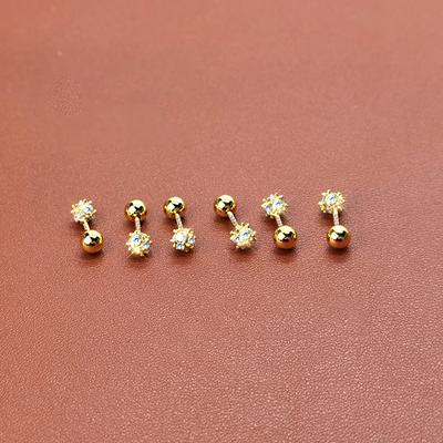 1Pair Geometric Zircon Earring For Women Ear Bone Nail Cartilage Earring Spiral Stud Earring Body Jewelry Gifts