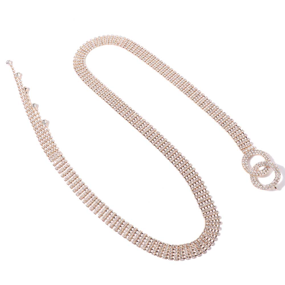 Body Jewelry Rhinestone Belt Shiny Women's Belly Chains High-end Crystal Waist Chain Dress Skirt