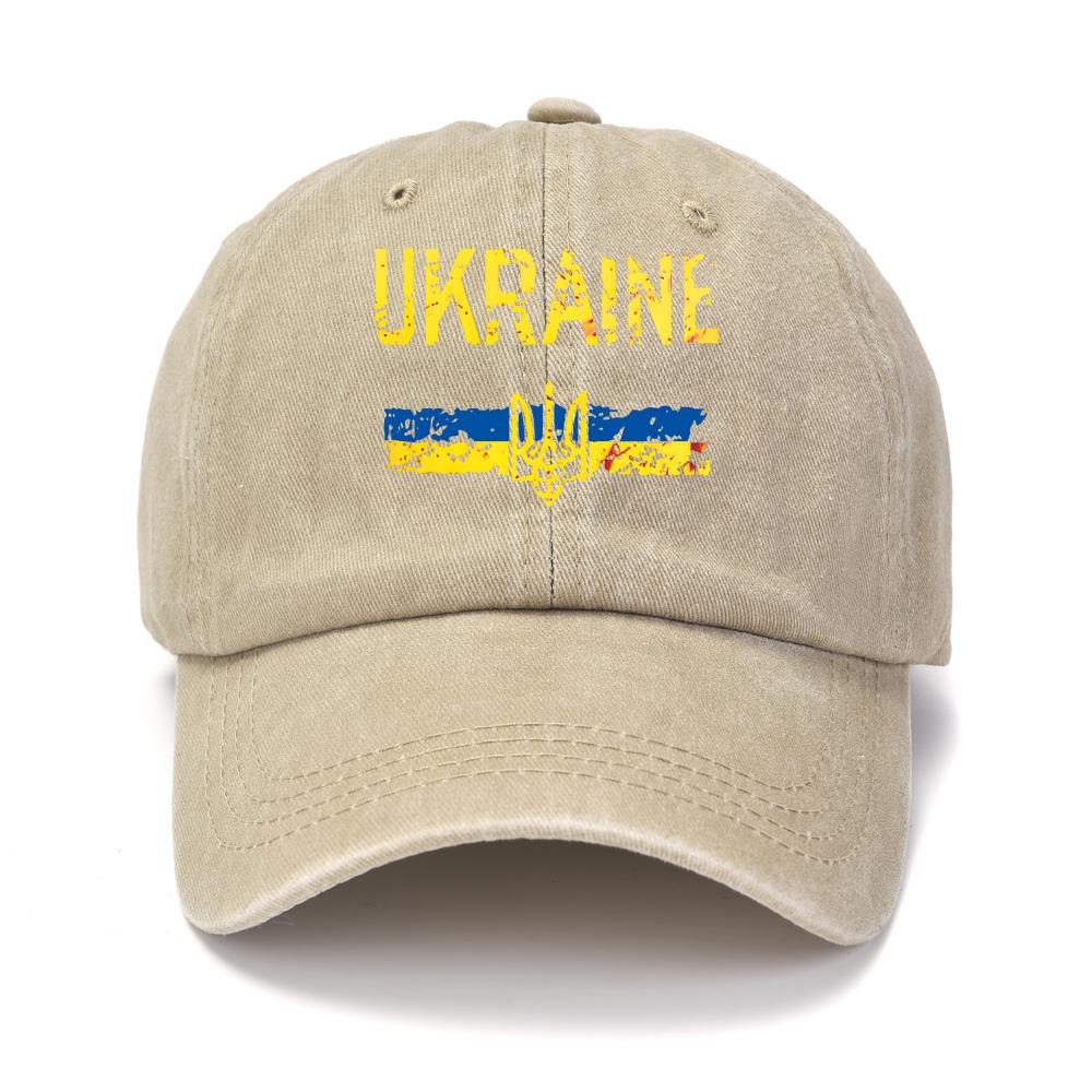 New Ukraine Washed Cotton Print Retro Unisex  Emblem Popular Baseball Cap Outdoor Sports Adjustable Sunshade Hat