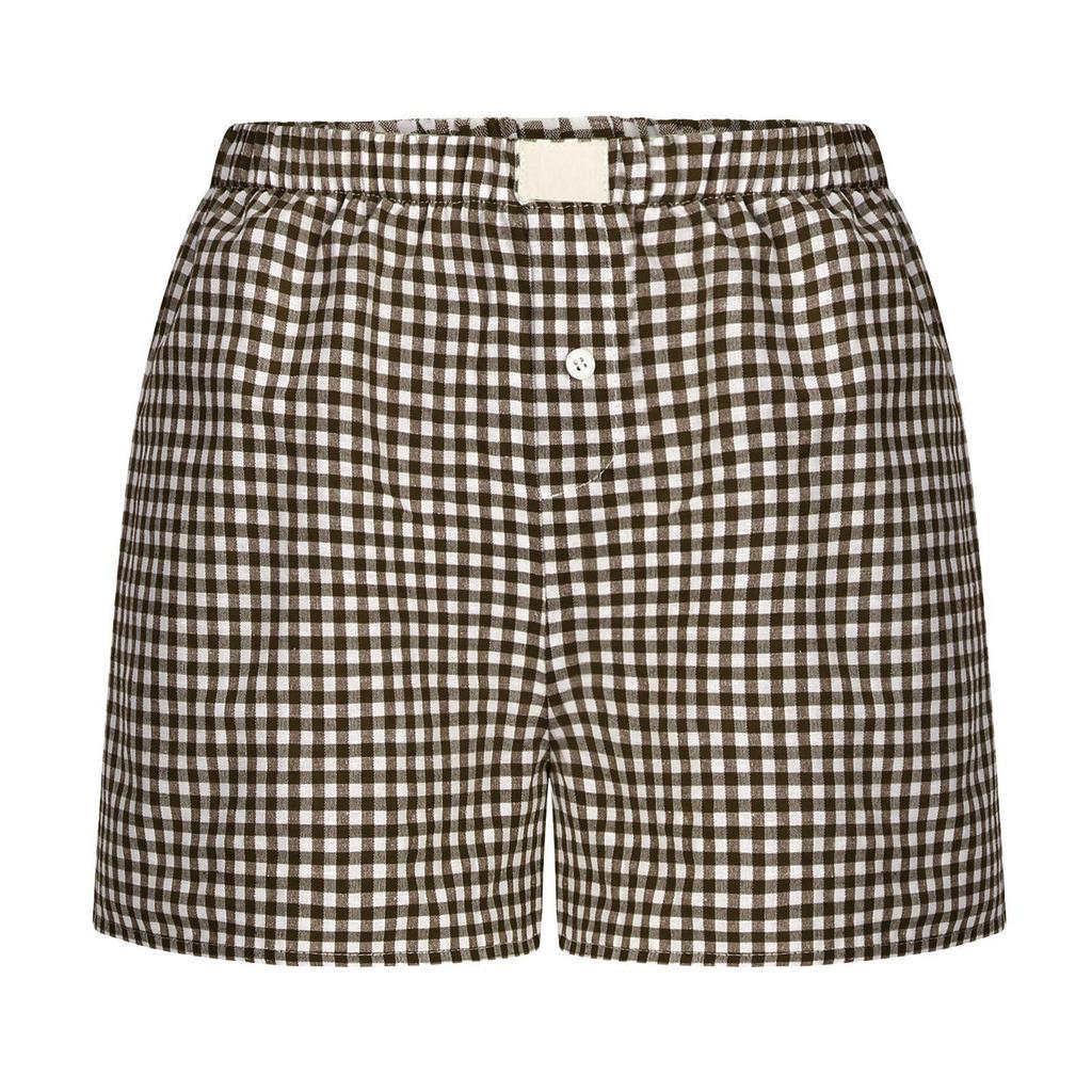Women's Retro Plaid High-Waisted Wide-Leg Casual Shorts