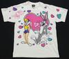 Rare VTG Space Jam Lola Bugs Bunny 1996 Hearts All Over Print T Shirt 90s YTH OS