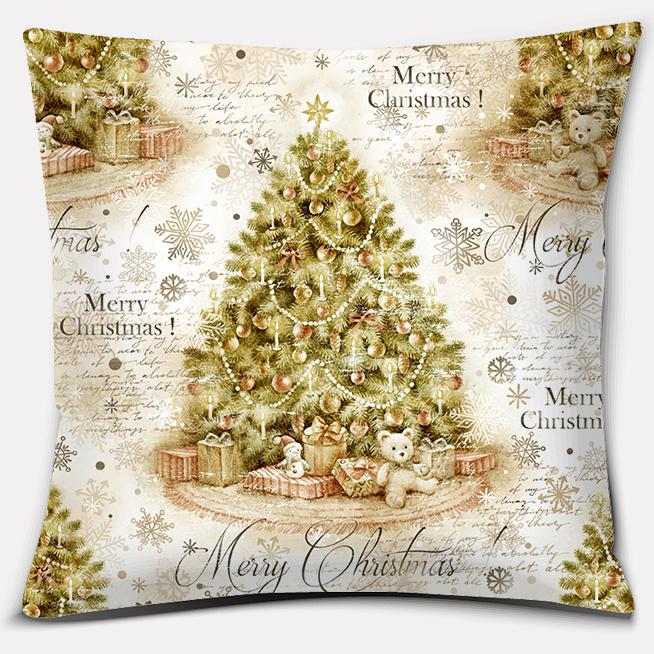 Gold Christmas Decoration Series Pillow Gift Home Office   Bedroom Sofa Car Cushion Cover