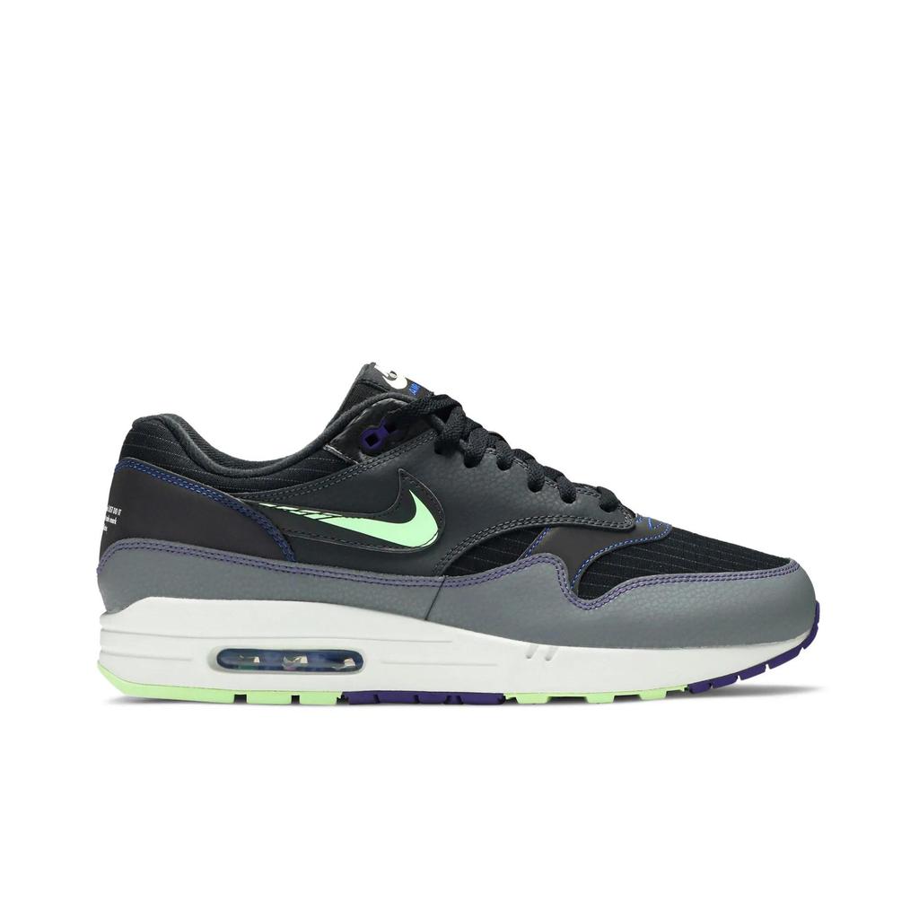 Nike Air Max 1 'Future Swoosh' (Unisex) Black / Cool Grey / Anthracite / Racer Blue Running Shoes CT1624 001