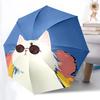 1pc Cat Adventure Auto Open/close, 8-Rib Iron Frame, Compact Folding Cute Umbrella All-Season Portable Umbrella for Travel 032