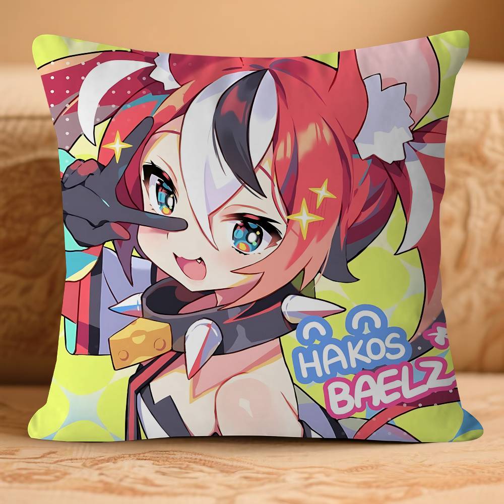 Anime H-Hakos B-Baelz-HololiveS Pillow Case Removable Washable Cushion Cover – All-Season Soft Linen