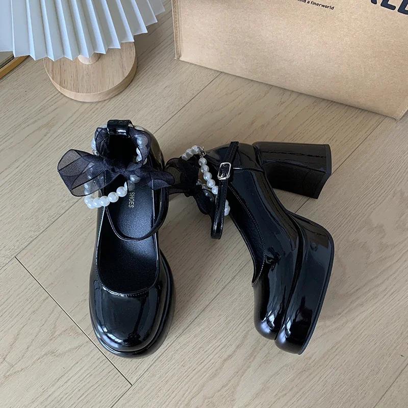 Designer Women Dancing Party Mary Jane Shoes Fashion Cross Strap Buckle Shoes 2025 New Spring Autumn Wedding Pumps