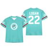 Women Fashion Jersey Style Casual Sports Top V Neck Loose Fit Short Sleeve Lightweight Pullover Shirt with University Logo and Number Print