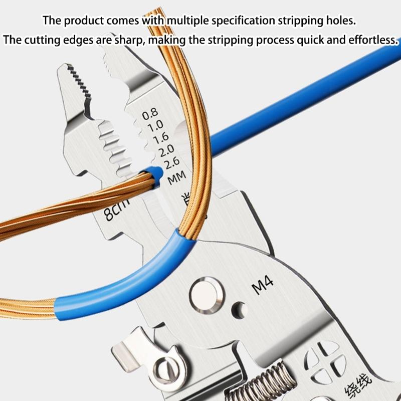 Professional 3 In 1 Wire Stripping Tool with Voltages Detection and Accuracy Cutting Blade for Electricians and DIY Projects