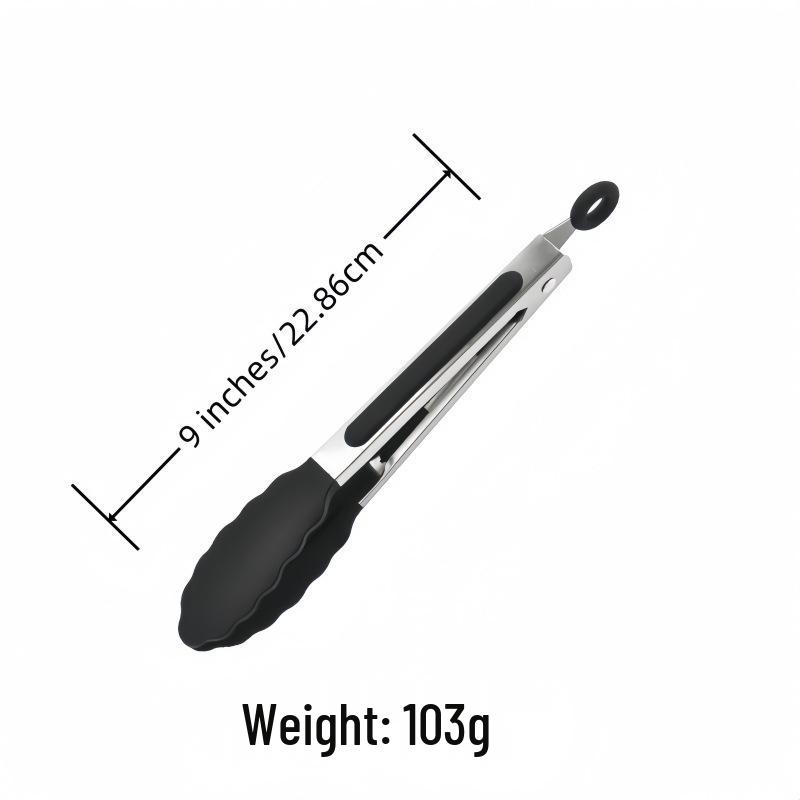 Silicone Food Tongs Set (3-Piece) - 7", 9", 12" Kitchen, BBQ, Steak & Grill Tongs