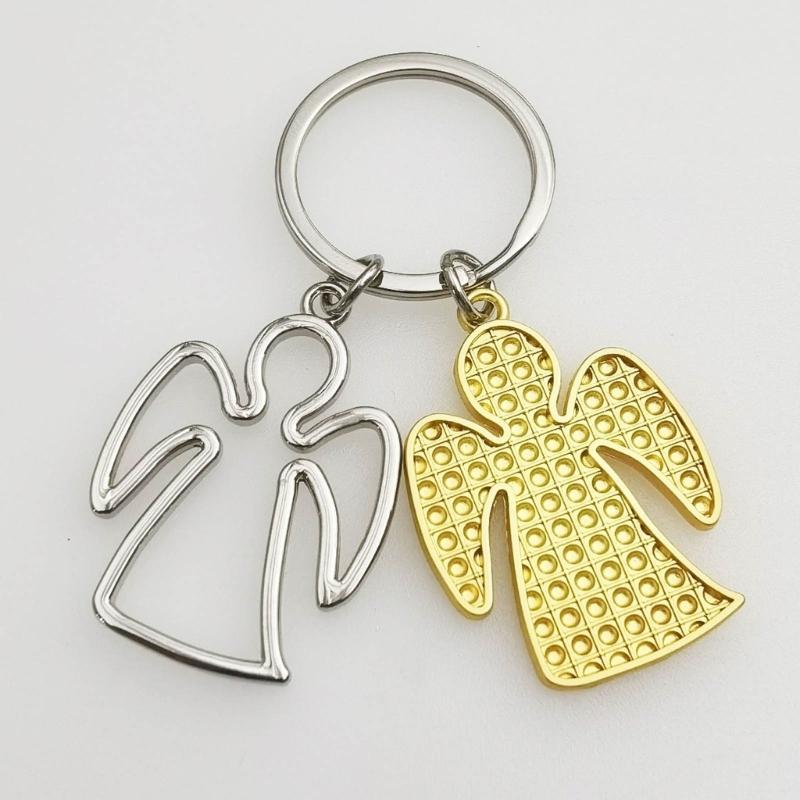 Trendy Angel Wing Keyring Protective Amulet for Men Women Backpack Pendant Decor