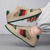 New Designer Men Canvas Casual Shoes Trend Striped Flat Skate Shoes Young Man Loafers