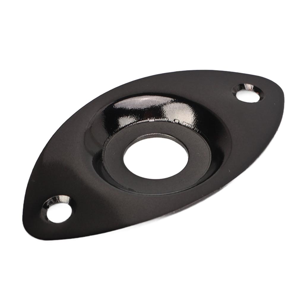 Guitar Oval Jack Plate Rugged Decorative Electric Guitar Output Socket Jack Plate Replacement Black