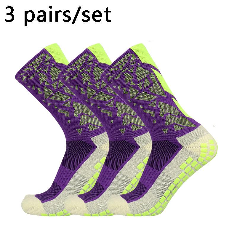 3 pairs New  Men Women Camouflage Arrow Soccer Socks Breathable Sports Silicone Anti Slip Grip Football Socks