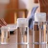 Cleaner Bottle Clear Bottle Push Down Empty Lockable Pump Dispenser Bottle for Nail Polish and Makeup Remover