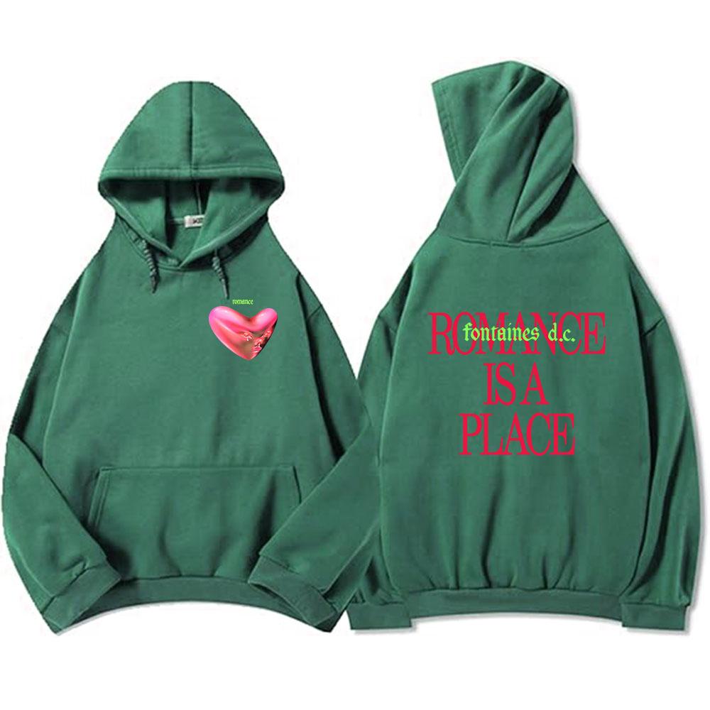 Romance Is A Place Hoodies Rock Band Fontaines Sweatshirts Winter Hooded Pullovers Streetwear Hip Hop Graphic Hoody
