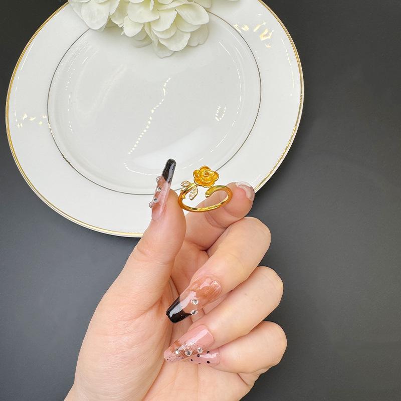 Ring Pastoral Style Rose Design Ring for Women