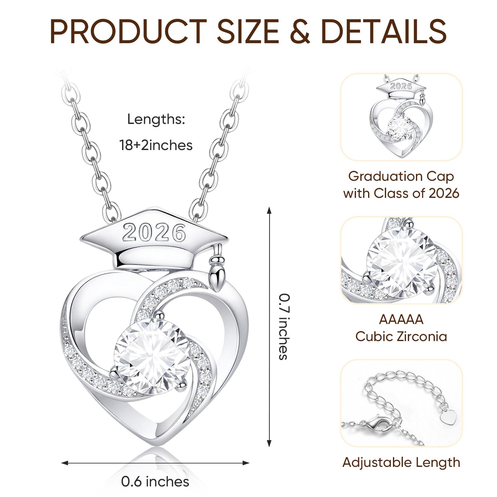 

Graduation of Class 2026 14K Gold Plated Mortarboard Cap Pendant Necklace Memorial Jewelry Gift for Women Friend Daughter Gift