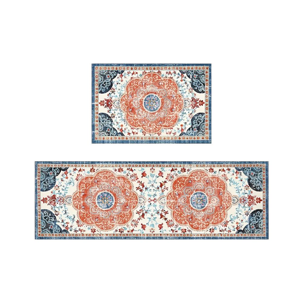 Retro Persian Kitchen Floor Mat Laundry Room Nonslip Long Strip Mat Interior Hallway Soft Rug Machine-washable Front Door Mat