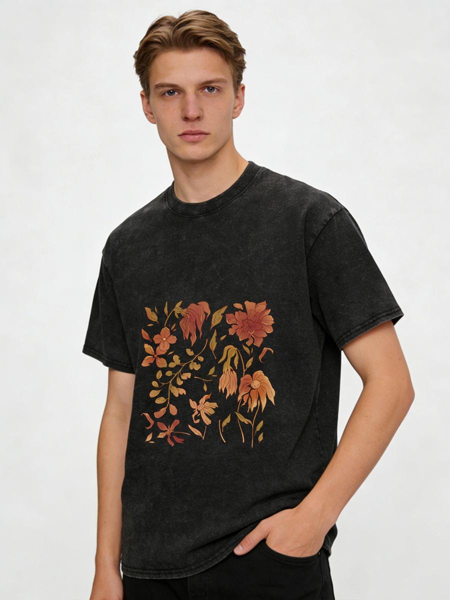 2026 summer new washed distressed T-shirt retro trendy brand European and American pure cotton T men s plus size loose men s clothing 5xl