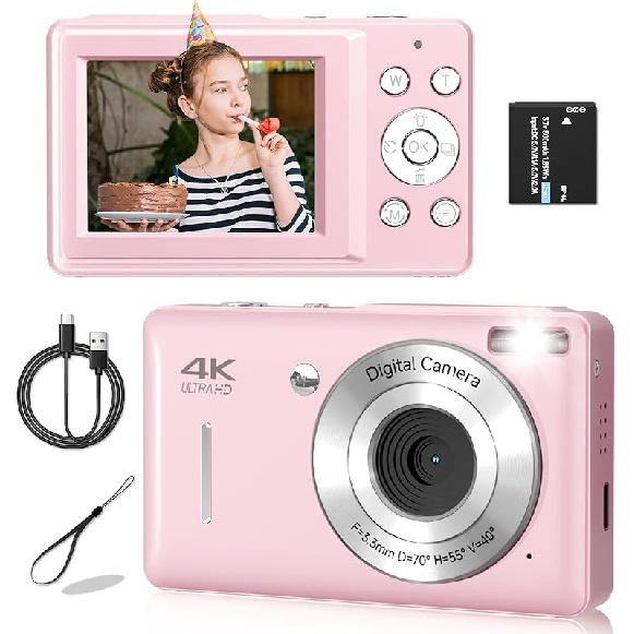 Digital Camera, FHD 1080P Digital Camera for Kids, Vintage Digital Camera with 16X Zoom, Face Detect, Smile Capture, Anti Shake, Compact Point and