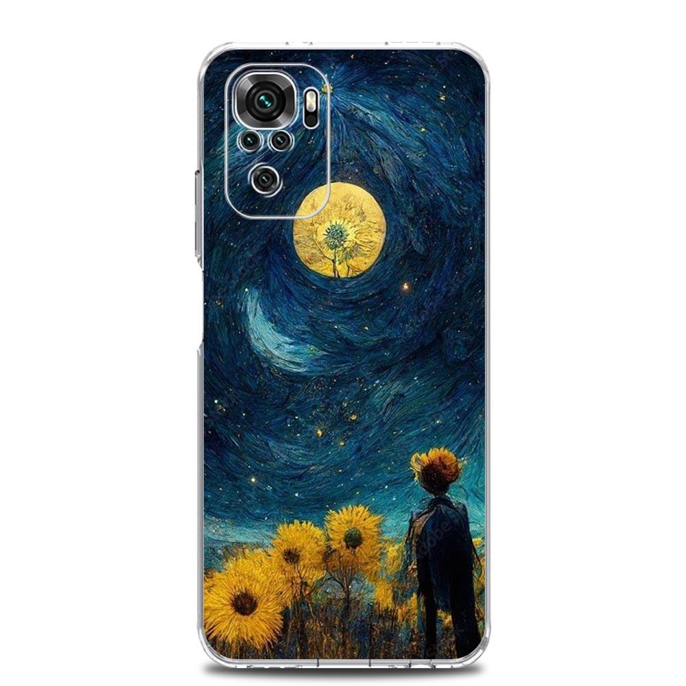 Starry Night Van Gogh Phone Case For Xiaomi Redmi Note 13 12 5G 9S 9 8 10 11 Pro Plus 4G 9T 13C 12C10C 9C 9A 7 Pro Clear Cover