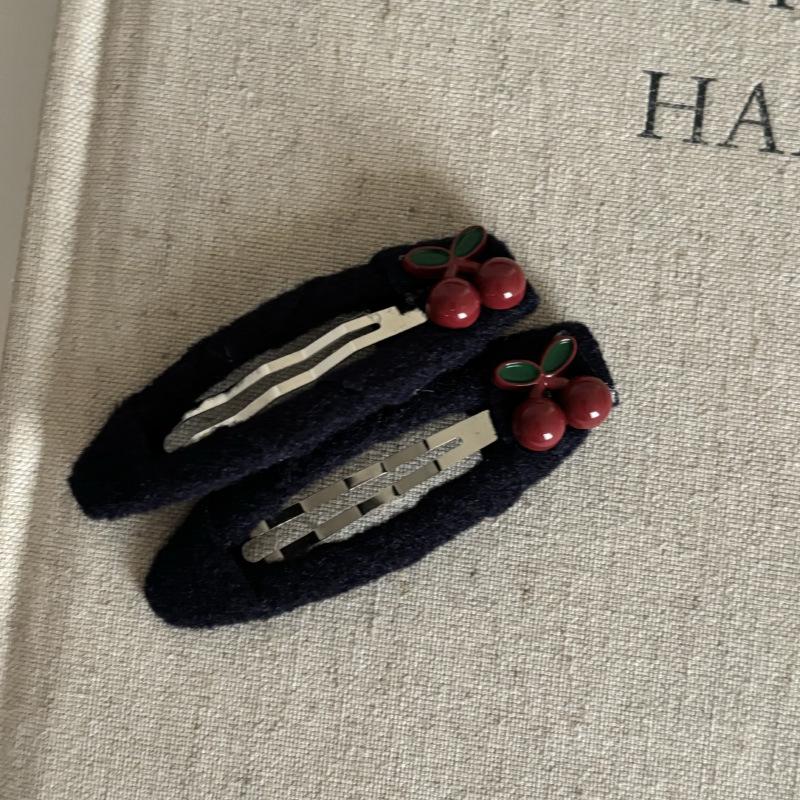 High-End Navy Blue Japanese Cherry Fabric Bow Hair Clip Headband