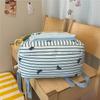 Striped Backpack with Horse Pattern and Front Pocket for School and Daily Use