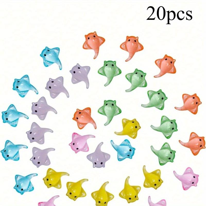 20PCS Miniature Sting Ray Figurines Mini Duck Sculpture Realistic Resin Sting Ray Cake Topper Mini Sting Ray Sea Animal Figurine