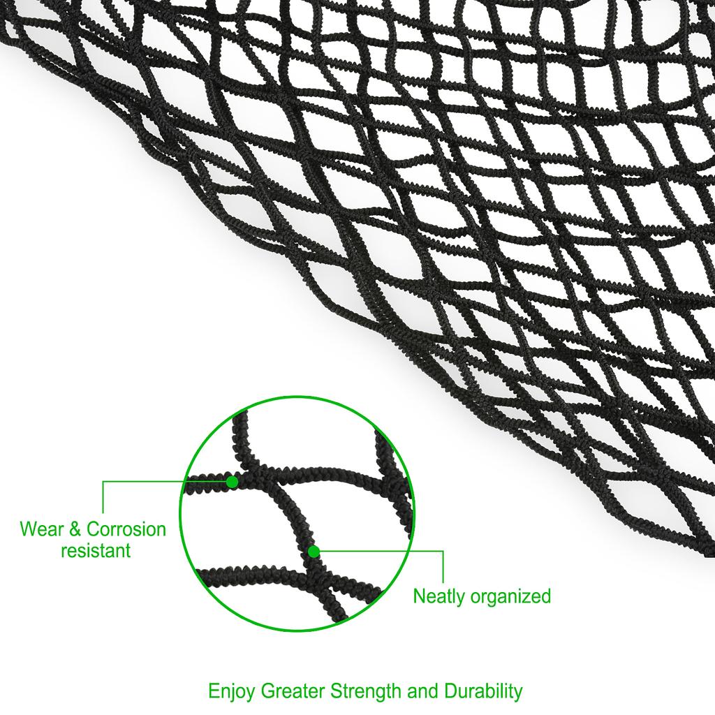 Cargo Net for Pickup Truck Bed Travel Luggage Net Mesh with  8 Metal Carabiners Stretches to 7.0' x 6.5' Truck Bed Accessories