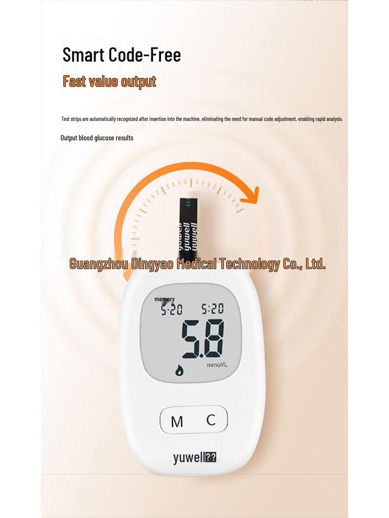 Yuyue Yuezhun Type I 710 High-Precision No-Coding Blood Glucose Test Strips for Home Use